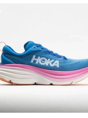 Hoka Bondi 8  Women's Blue Pink Running Shoe